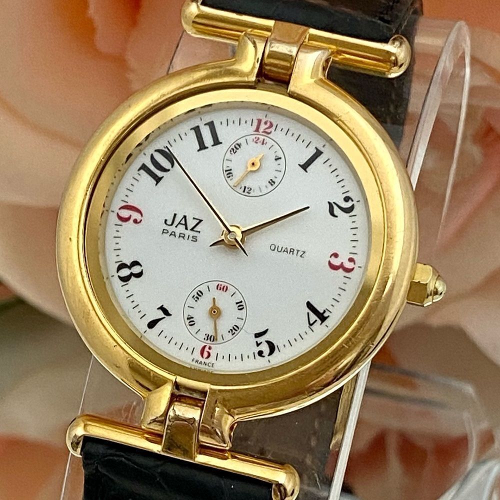 Vintage JAZ Paris Dress Watch with Sub-dials and Fancy Lugs